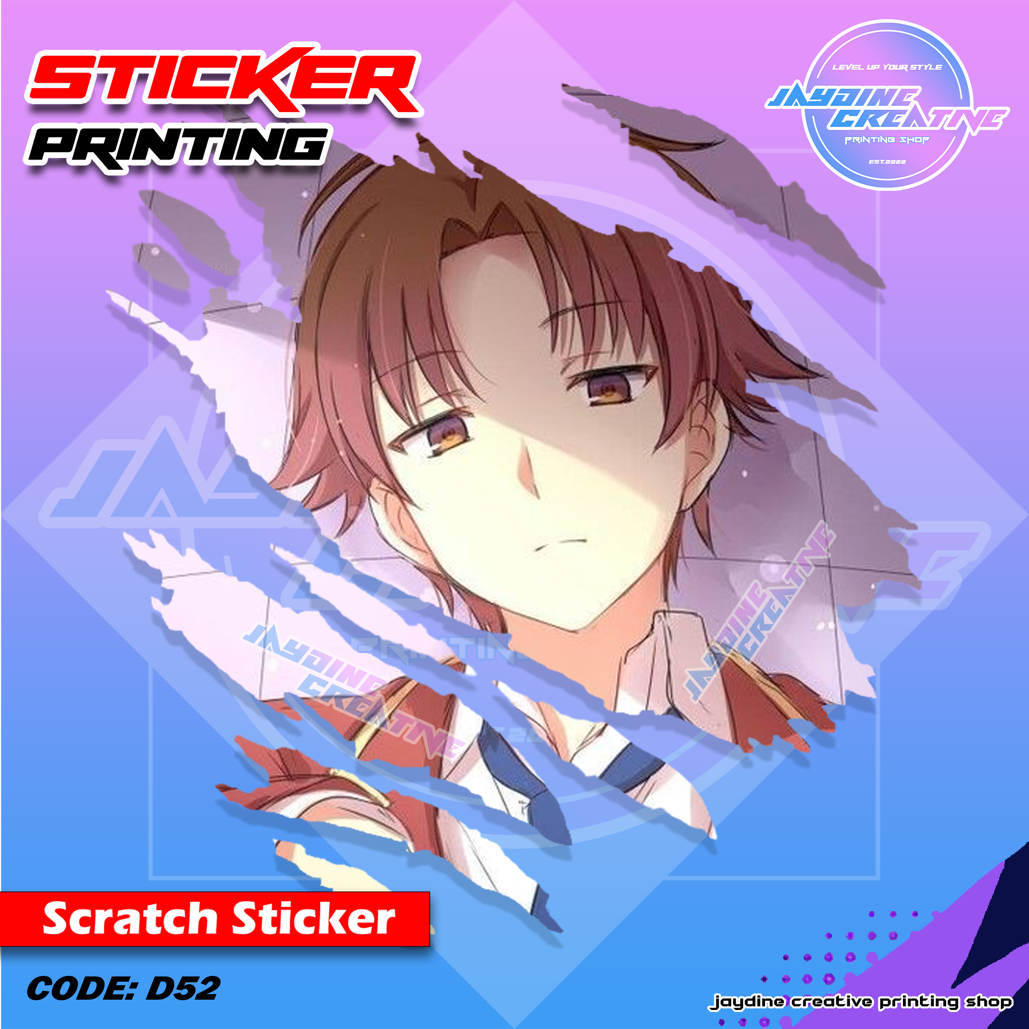 All Anime Inspired Scratch Design Sticker