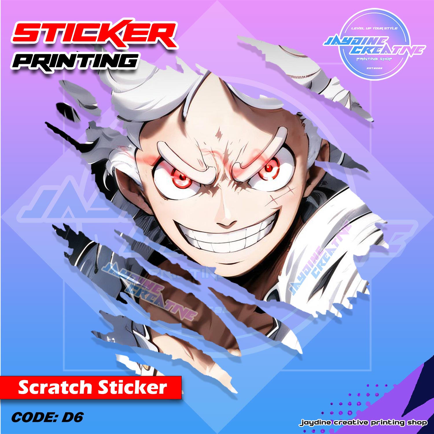 All Anime Inspired Scratch Design Sticker