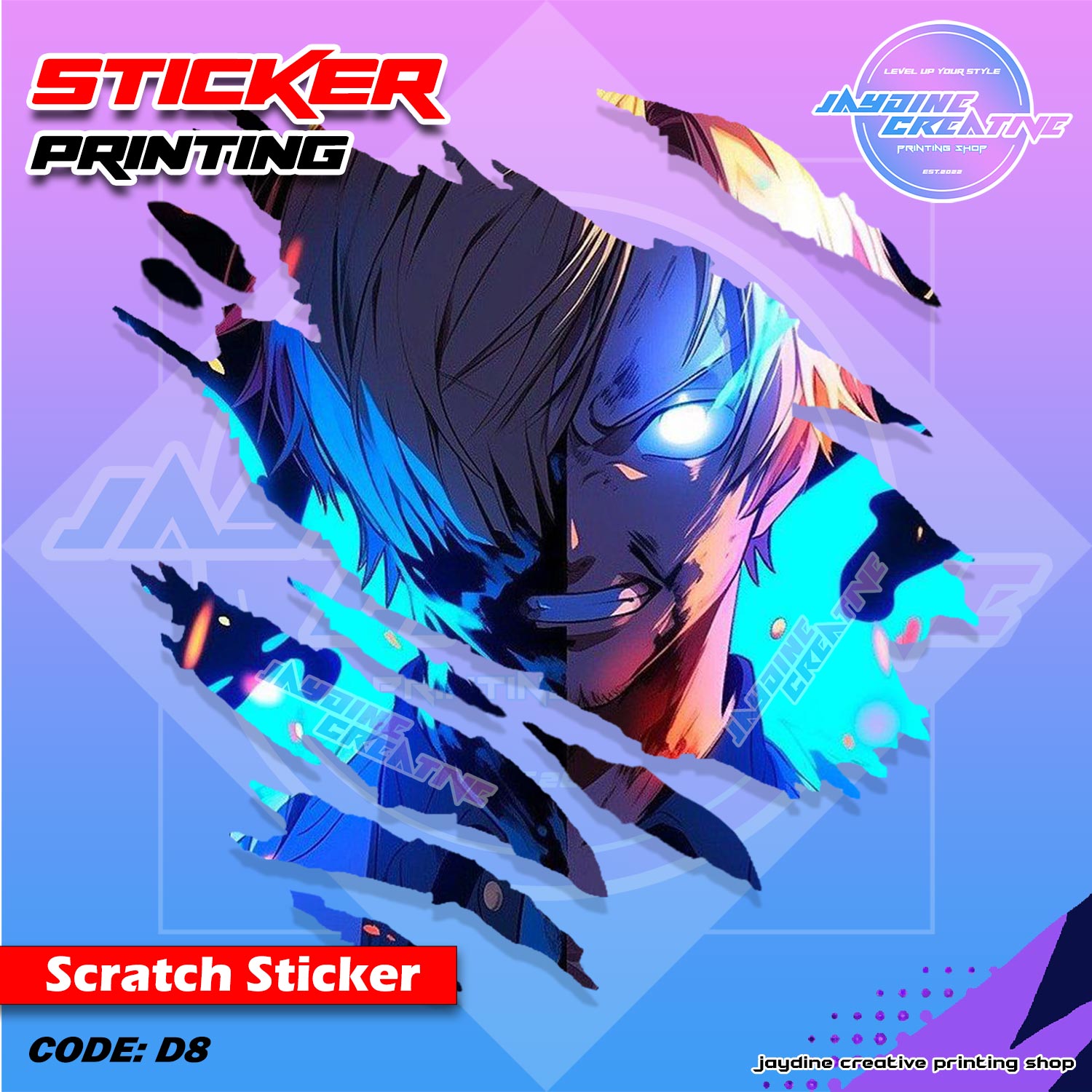 All Anime Inspired Scratch Design Sticker