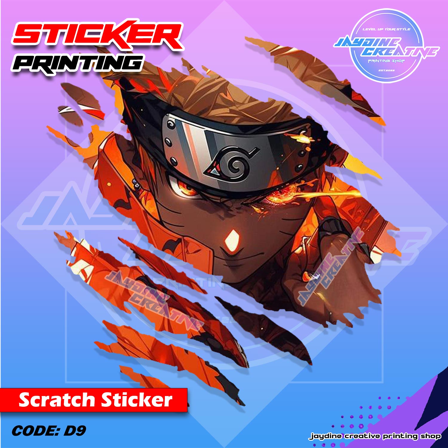 All Anime Inspired Scratch Design Sticker
