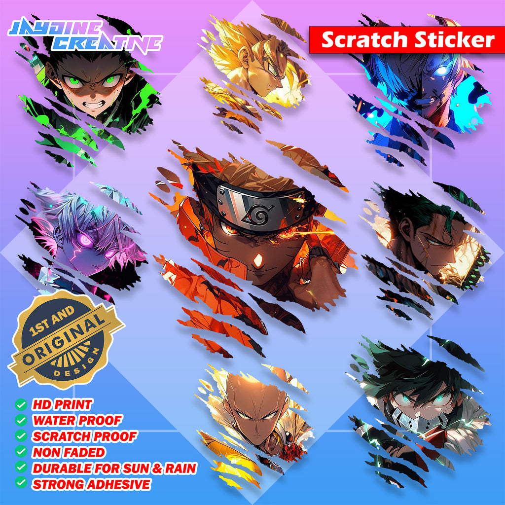 All Anime Scratch Design Sticker