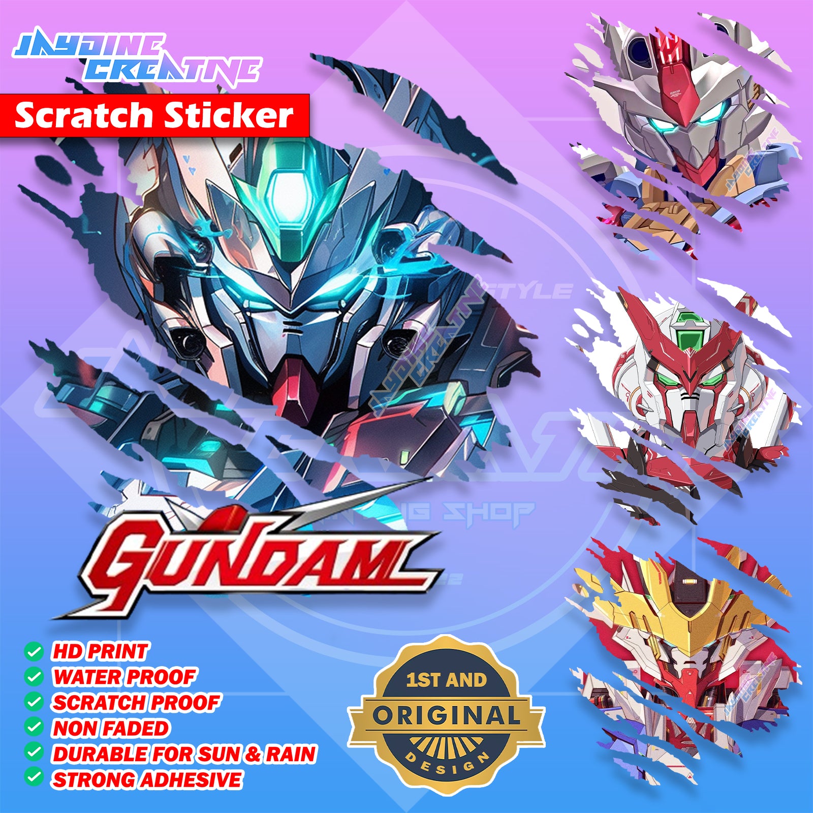 Gundam Scratch Design Sticker