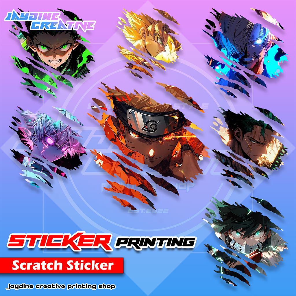 All Anime Inspired Scratch Design Sticker