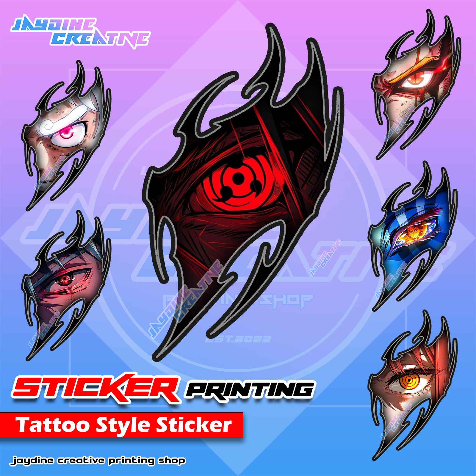 All Anime Inspired Tattoo Style Sticker