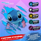 Stitch Inspired Scratch Sticker | Waterproof Vinyl for Helmet, Motorcycle, Car, Laptop & Tumbler