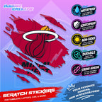 Basketball Team Inspired Scratch Sticker Waterproof Vinyl for Helmet, Motorcycle, Car, Laptop & Tumbler