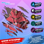 Gundam Inspired Scratch Sticker | Waterproof Vinyl for Helmet, Motorcycle, Car, Laptop & Tumbler