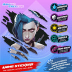 Arcane League of Legends Scratch Design Sticker | Waterproof Vinyl for Helmet, Motorcycle & Tumbler