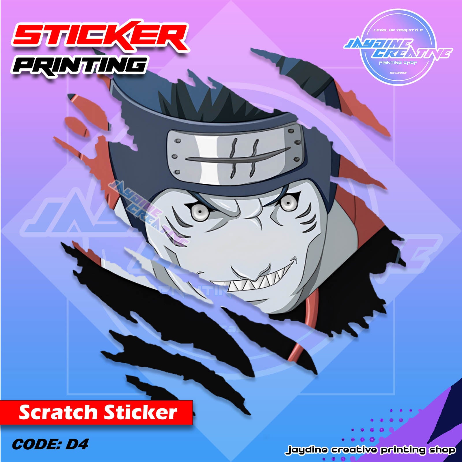 Akatsuki Inspired Scratch Design Sticker