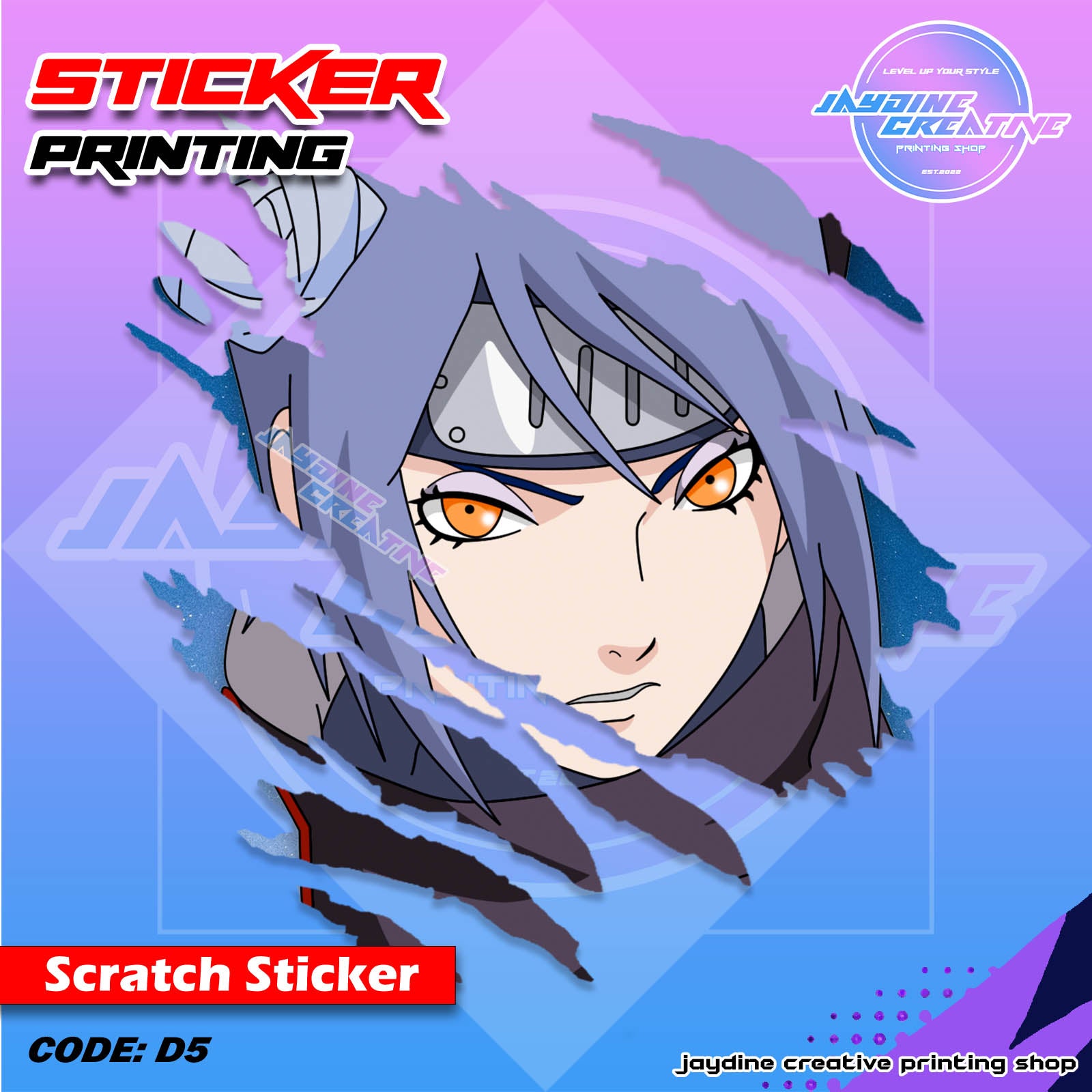 Akatsuki Inspired Scratch Design Sticker