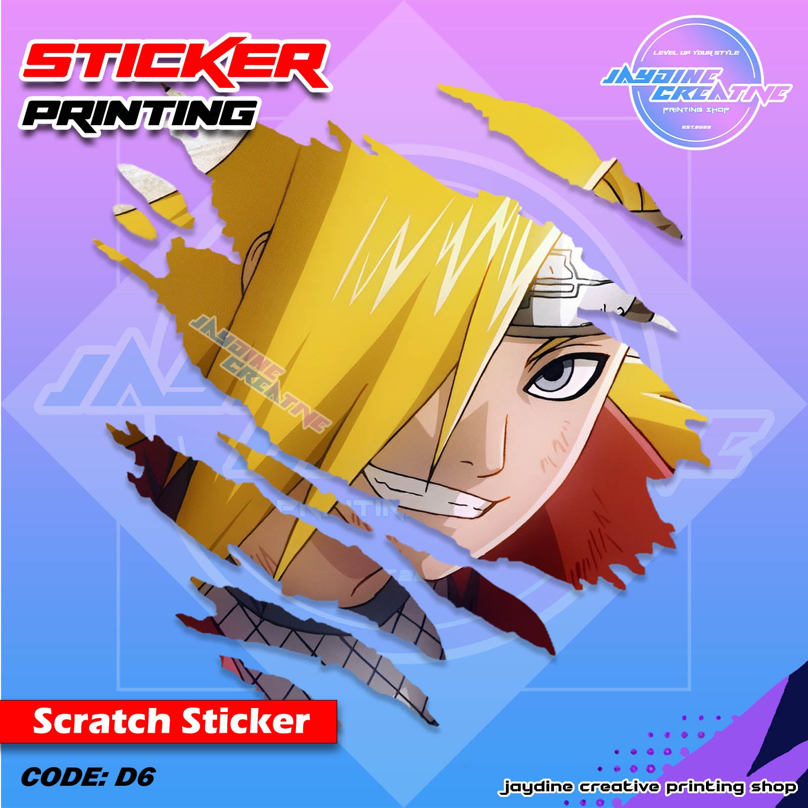 Akatsuki Inspired Scratch Design Sticker