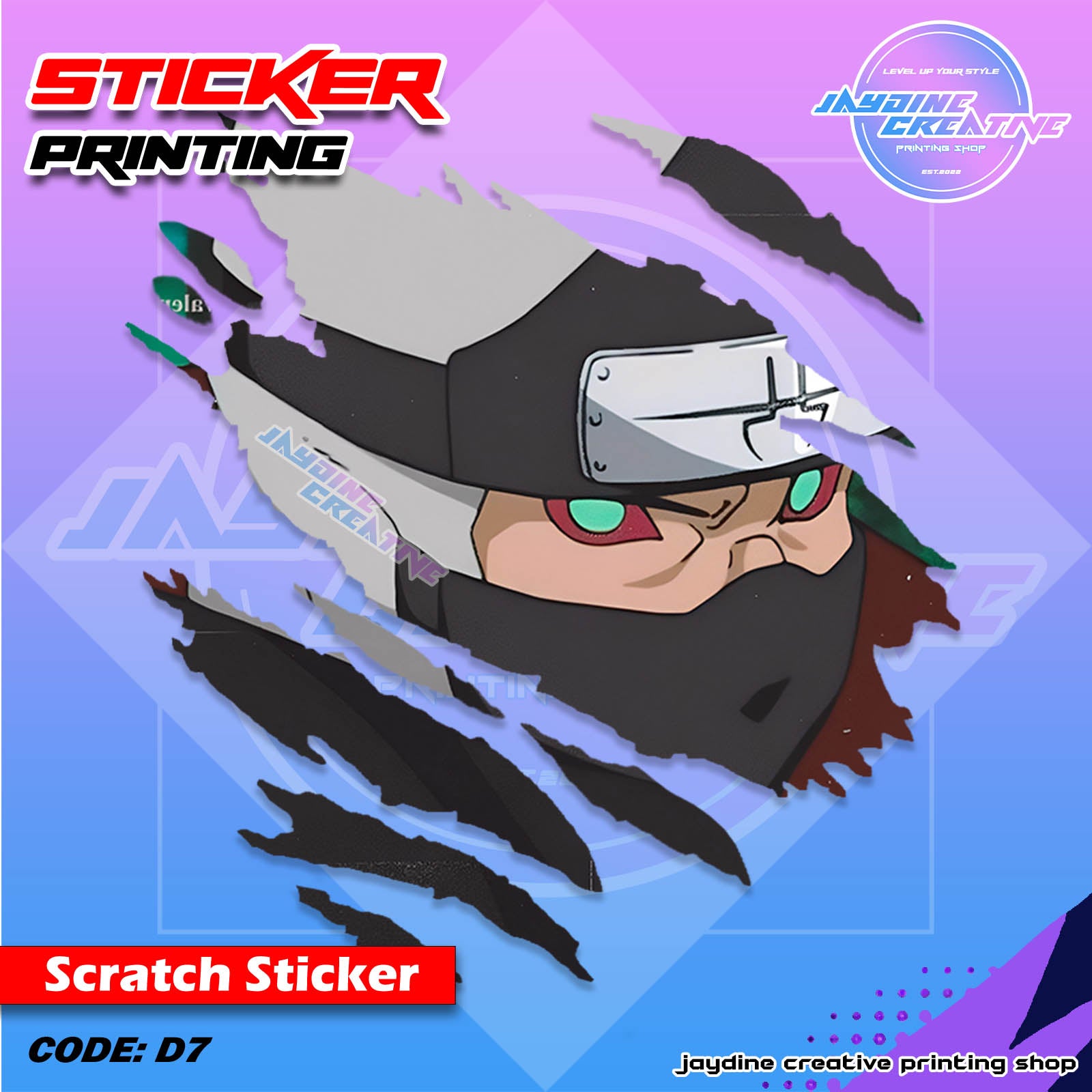Akatsuki Inspired Scratch Design Sticker