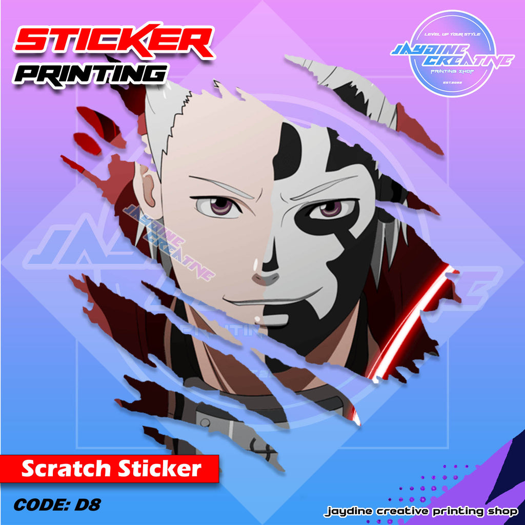 Akatsuki Inspired Scratch Design Sticker