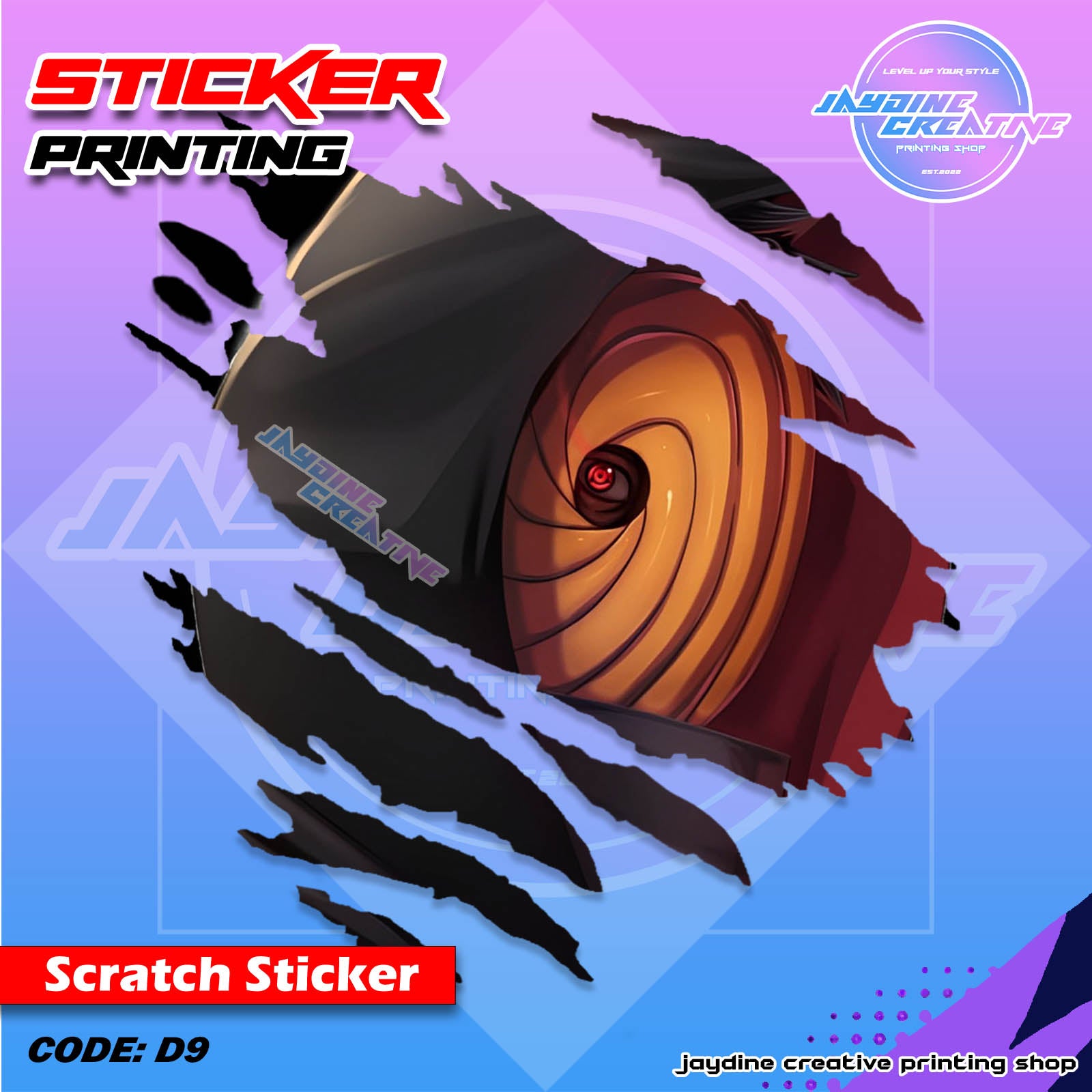 Akatsuki Inspired Scratch Design Sticker