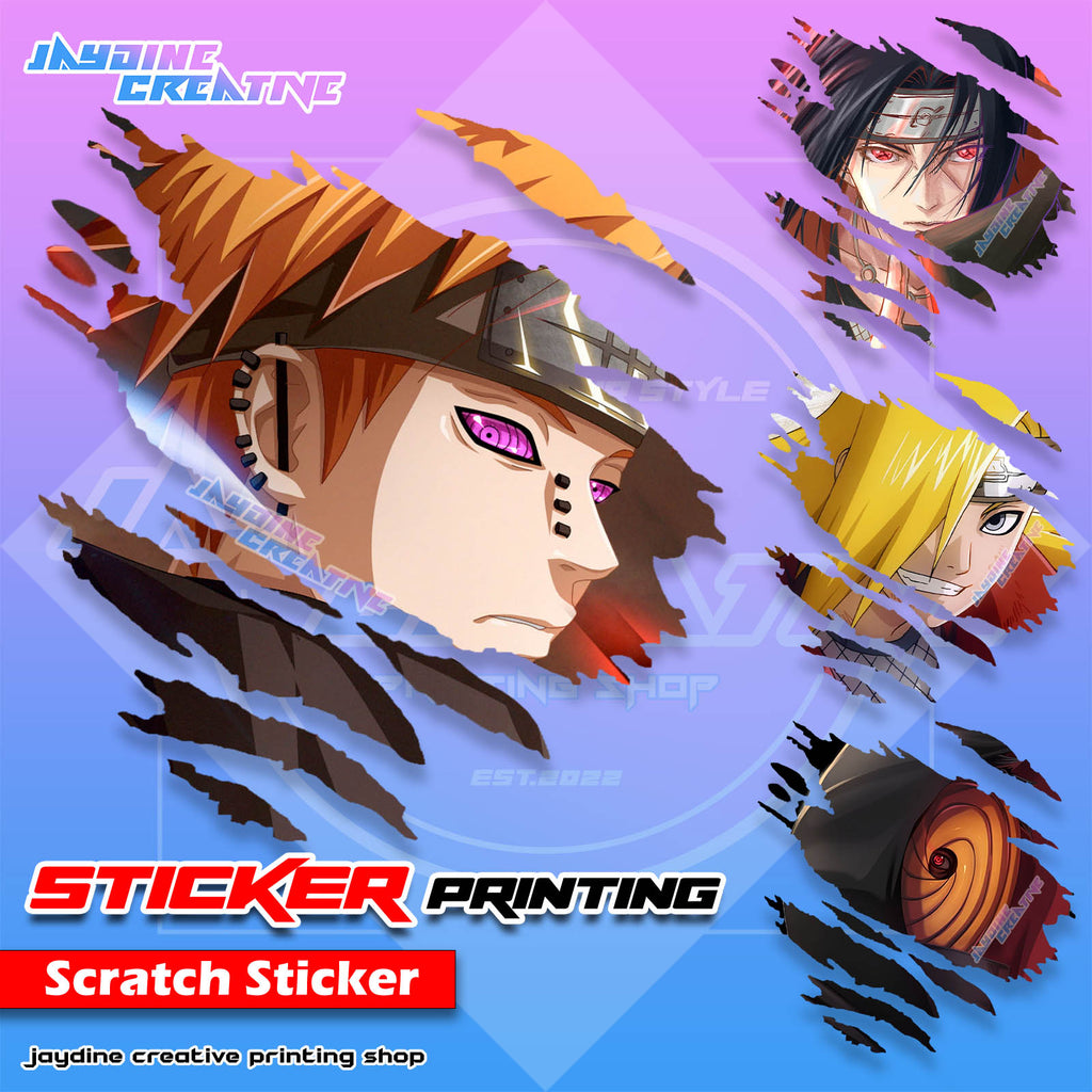 Akatsuki Inspired Scratch Design Sticker