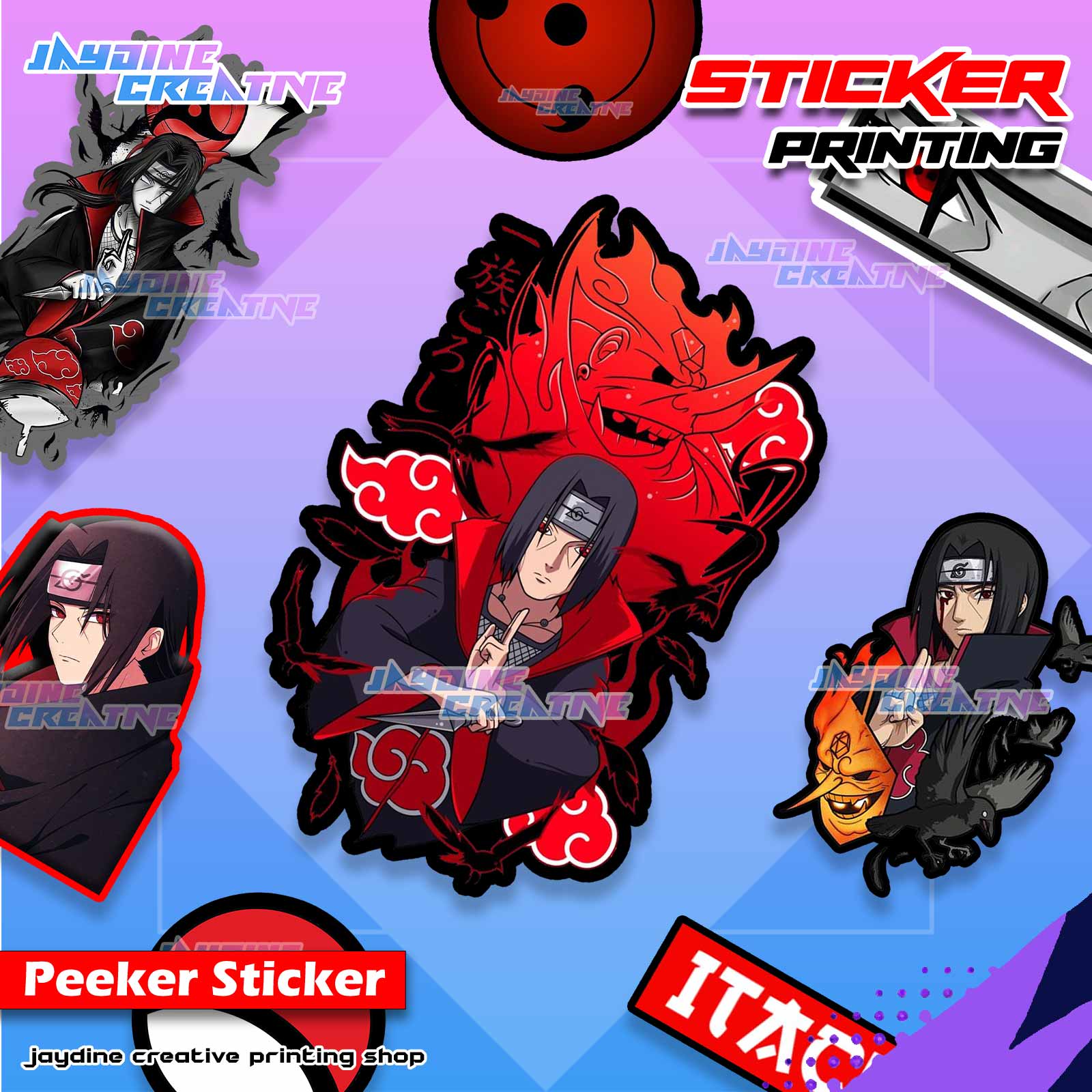 Akatsuki Itachi Inspired Peeker Sticker