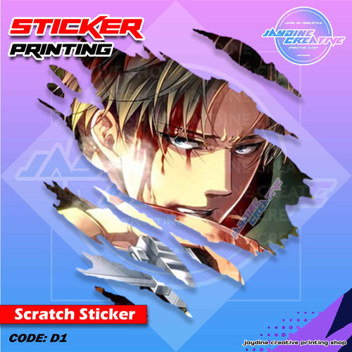 Attack on Titan Inspired Scratch Design Sticker