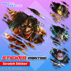 Attack on Titan Inspired Scratch Design Sticker