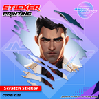 Arcane Inspired Scratch Design Sticker