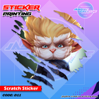 Arcane Inspired Scratch Design Sticker