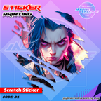 Arcane Inspired Scratch Design Sticker