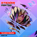 Arcane Inspired Scratch Design Sticker