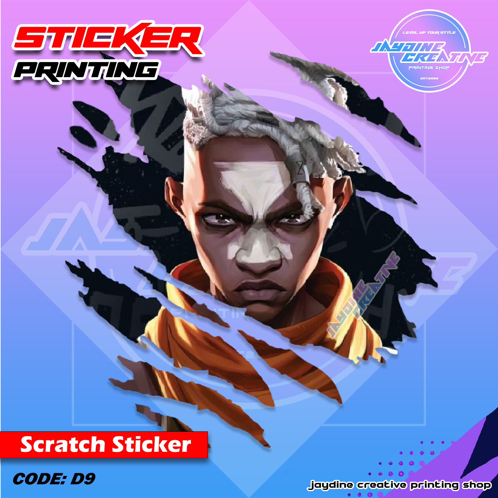 Arcane Inspired Scratch Design Sticker