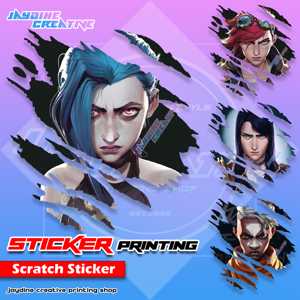 Arcane Inspired Scratch Design Sticker