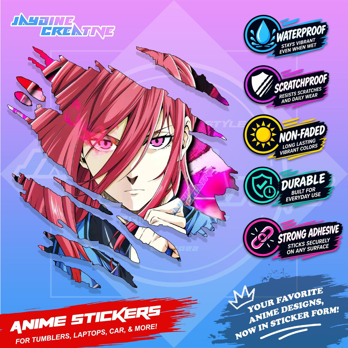 Blue lock Anime Scratch Sticker | Waterproof Vinyl for Helmet, Motorcycle, Car, Laptop & Tumbler