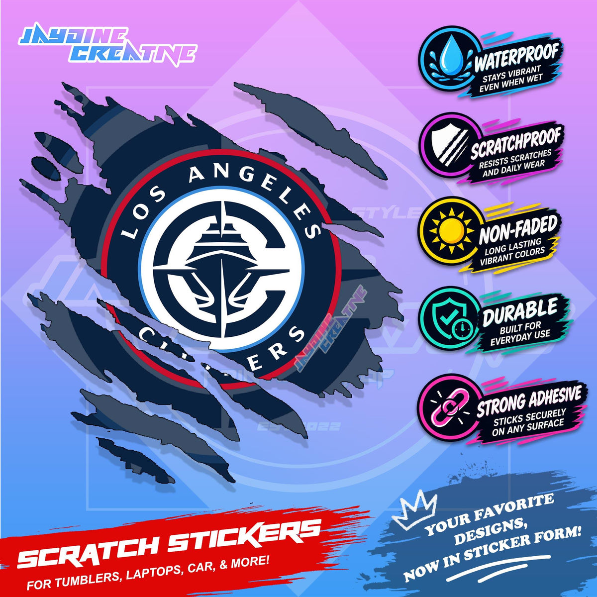 Basketball Team Inspired Scratch Sticker Waterproof Vinyl for Helmet, Motorcycle, Car, Laptop & Tumbler