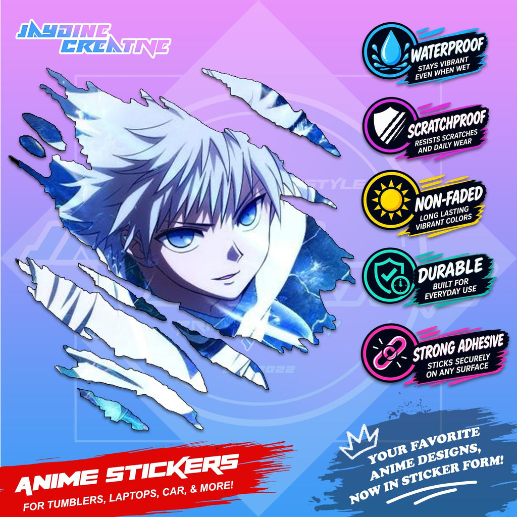 Hunter x Hunter Inspired Scratch Sticker | Waterproof Vinyl for Helmet, Motorcycle, Car & Tumbler