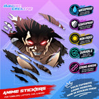 Baki Inspired Scratch Sticker | Waterproof Vinyl for Helmet, Motorcycle, Car, Laptops & Tumblers
