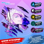 Jujutsu Kaisen Inspired Scratch Sticker | Waterproof Vinyl for Helmet, Motorcycle, Car & Tumbler
