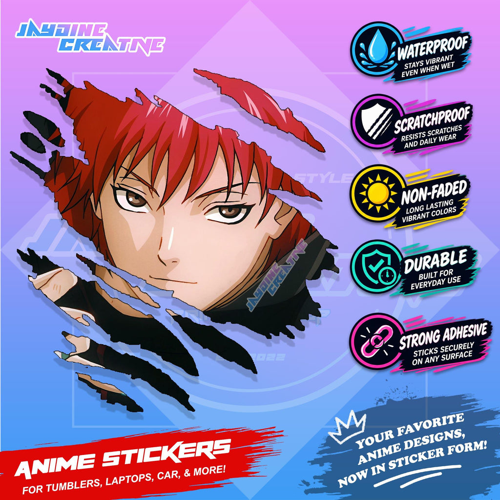 Akatsuki Anime Inspired Scratch Sticker | Waterproof Vinyl for Helmet, Motorcycle, Car & Tumbler