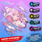 Honkai Impact 3rd Inspired Scratch Sticker Waterproof Vinyl for Helmet, Motorcycle, Car & Tumbler