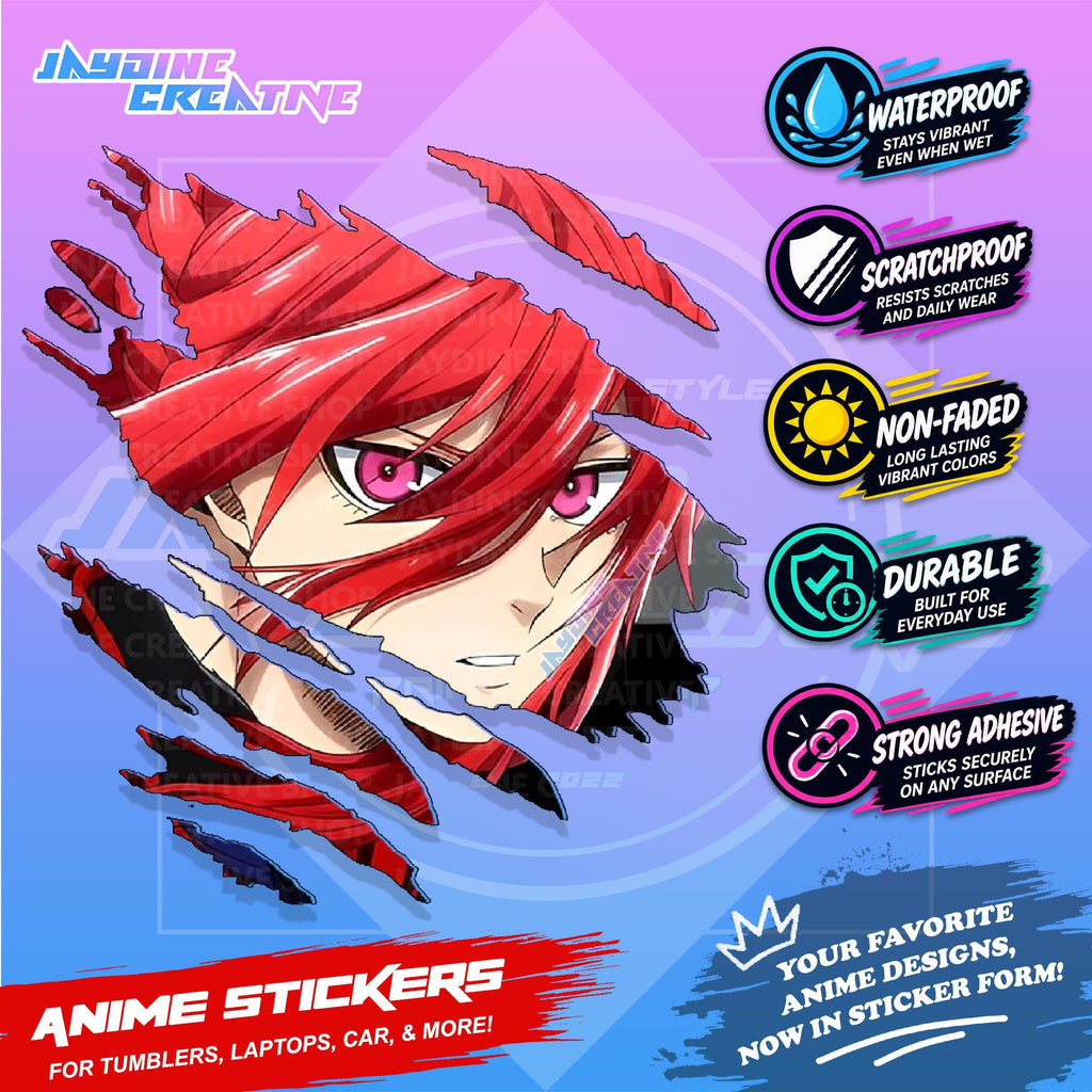 Blue lock Anime Scratch Sticker | Waterproof Vinyl for Helmet, Motorcycle, Car, Laptop & Tumbler