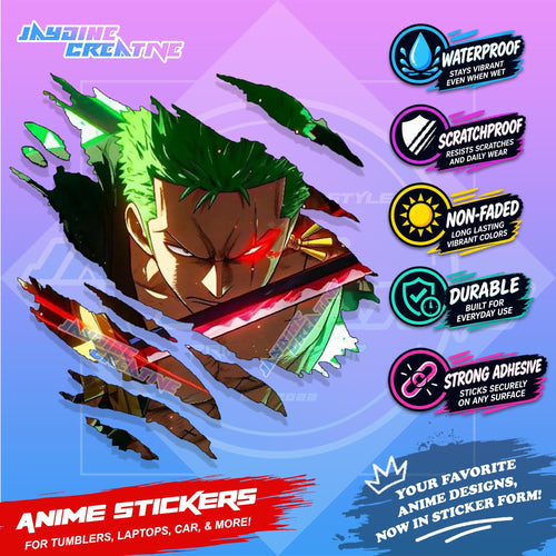 All Anime Anime Inspired Set 2  Anime Inspired Scratch Sticker Waterproof Vinyl for Helmet, Motorcycle, Car, Laptop & Tumbler