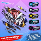 Gundam Inspired Scratch Sticker | Waterproof Vinyl for Helmet, Motorcycle, Car, Laptop & Tumbler
