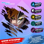 Bleach Anime Inspired Scratch Sticker Waterproof Vinyl for Helmet, Motorcycle, Car, Laptop & Tumbler