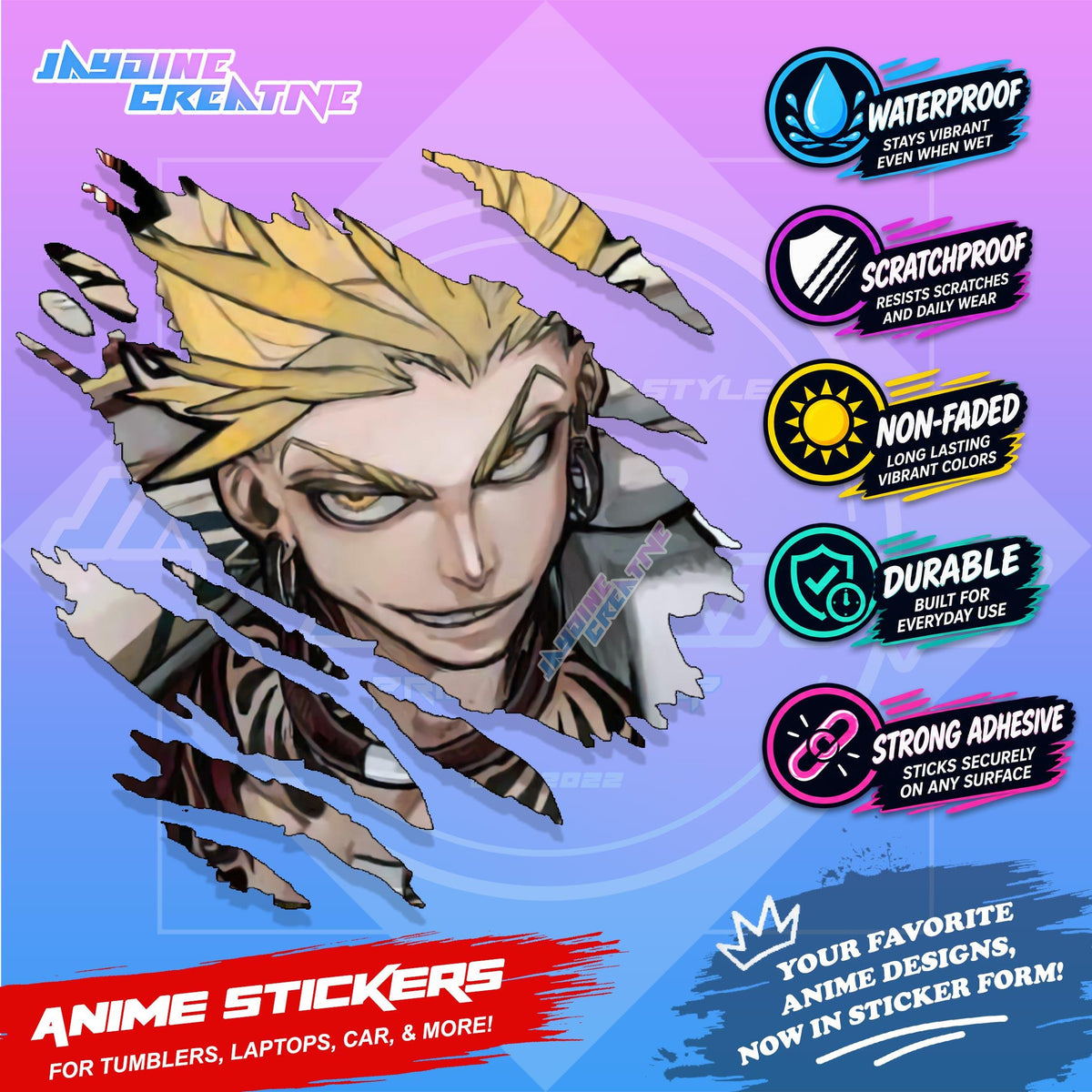 Gachiakuta Anime Inspired Scratch Sticker | Waterproof Vinyl for Helmet Motorcycle, Laptop & Tumbler