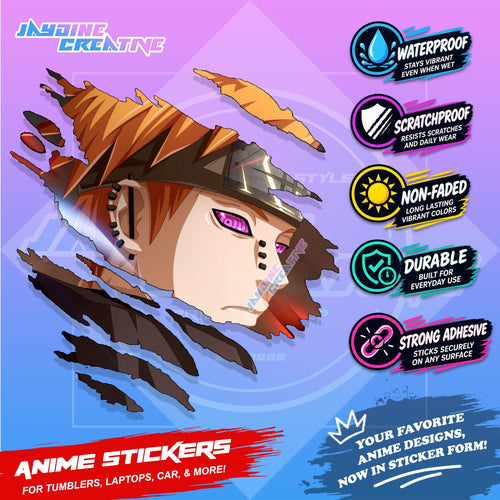 Akatsuki Anime Inspired Scratch Sticker | Waterproof Vinyl for Helmet, Motorcycle, Car & Tumbler