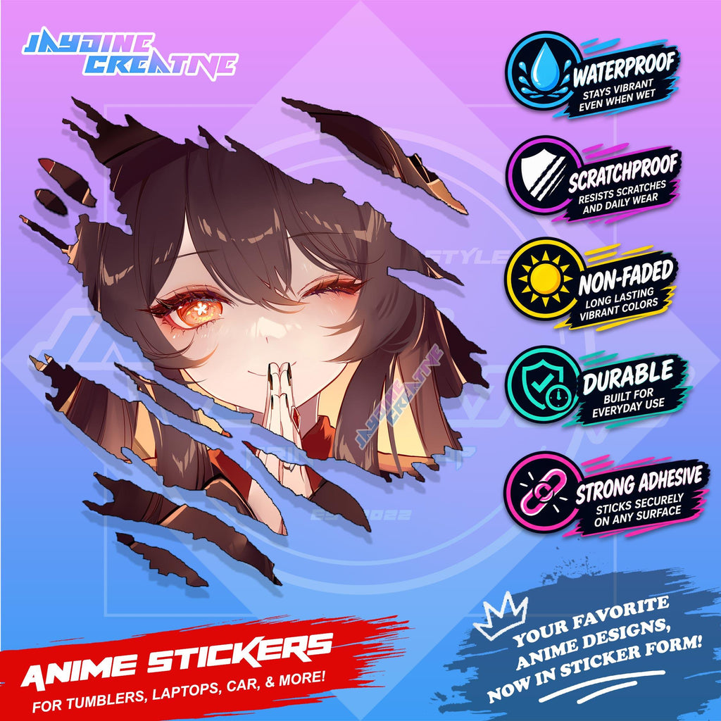 Genshin Liyue Inspired Scratch Sticker | Waterproof Vinyl for Helmet, Motorcycle, Laptop & Tumbler