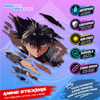 Yu yu Hakusho Ghost Fighter Scratch Sticker Waterproof Vinyl for Helmet Motorcycle, Laptop & Tumbler