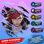 Arcane League of Legends Scratch Design Sticker | Waterproof Vinyl for Helmet, Motorcycle & Tumbler