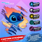 Stitch Inspired Scratch Sticker | Waterproof Vinyl for Helmet, Motorcycle, Car, Laptop & Tumbler