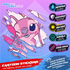 Stitch Inspired Scratch Sticker | Waterproof Vinyl for Helmet, Motorcycle, Car, Laptop & Tumbler