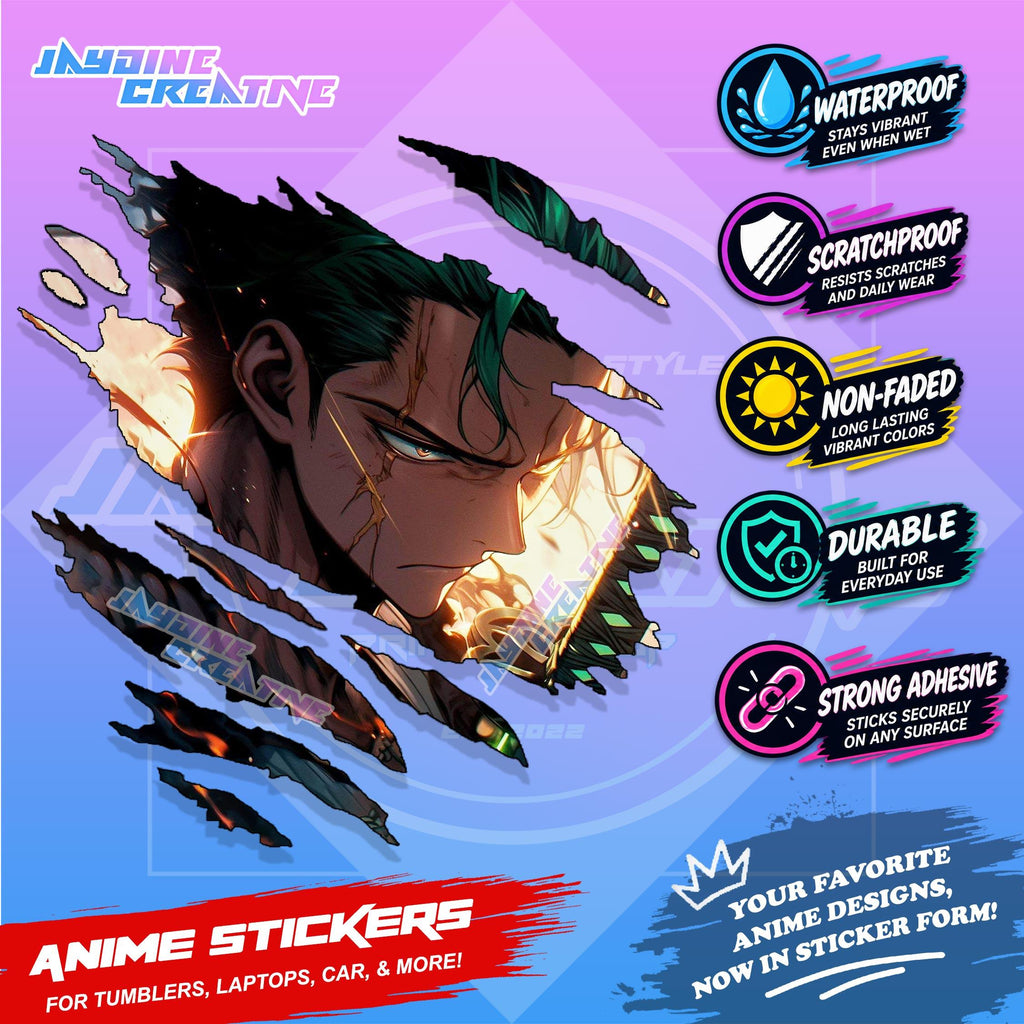 All  Anime Inspired Scratch Sticker Waterproof Vinyl for Helmet, Motorcycle, Car, Laptop, Phone & Tumbler
