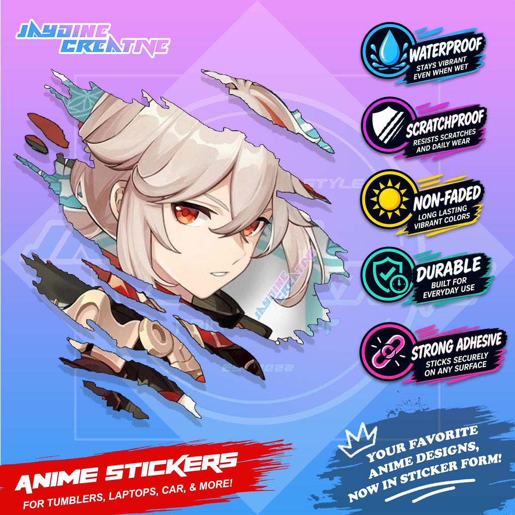 Genshin Inazuma Inspired Scratch Sticker Waterproof Vinyl for Helmet, Motorcycle, Car & Tumbler