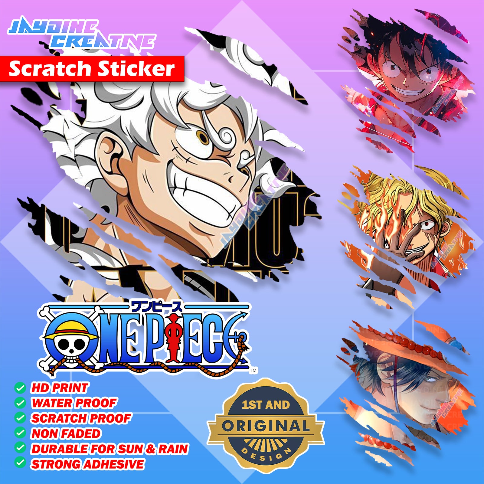 One Piece Scratch Design Sticker