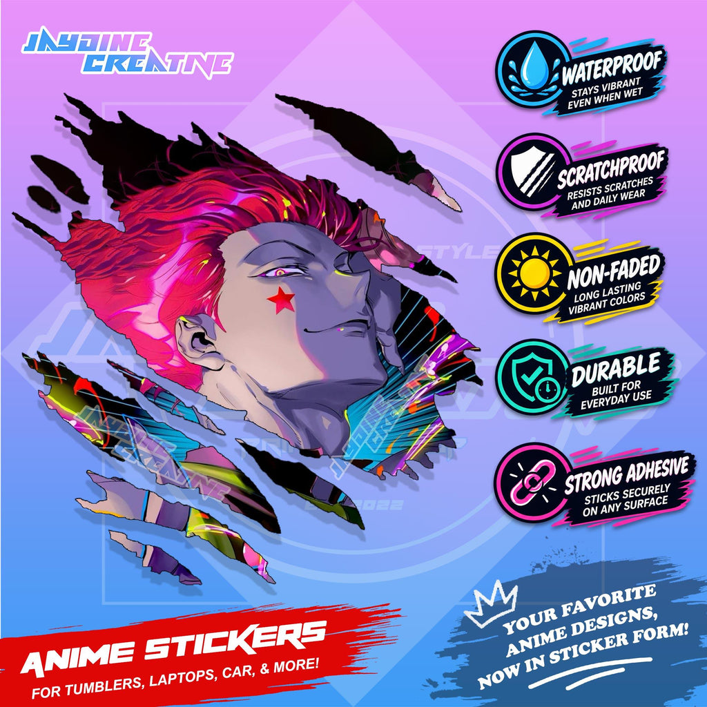 All Anime Anime Inspired Set 2  Anime Inspired Scratch Sticker Waterproof Vinyl for Helmet, Motorcycle, Car, Laptop & Tumbler
